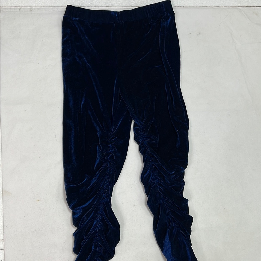 #1982 Cherry Mellow Blue Velvet Stretchy Matching Women’s Set | Size: L